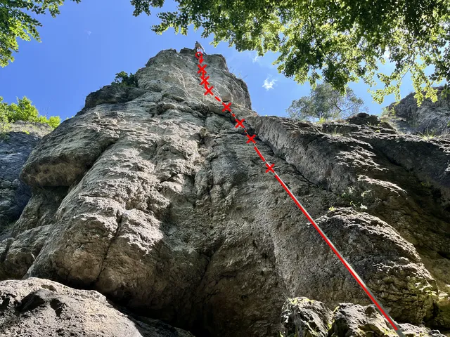 Direkter Kletterboumweg